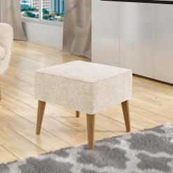 Pouf imbottito in tessuto quadrato 65x65cm beige Soffio