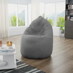 Pouf poltrona sacco in poliestere grigio Silent