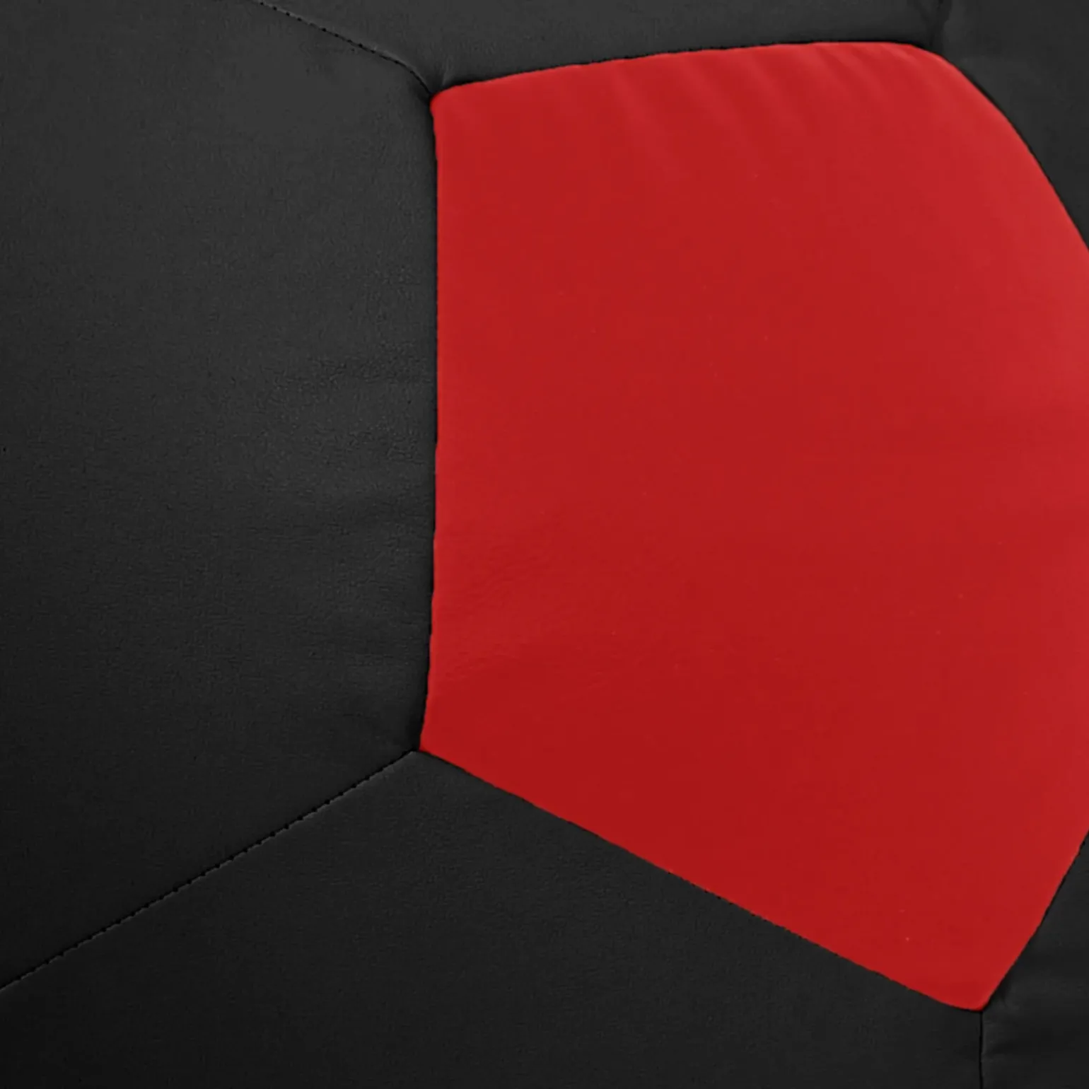 Pouf poltrona sacco palla da calcio ecopelle nero rosso Lionel