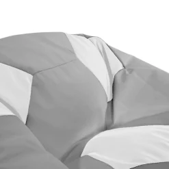 Pouf poltrona sacco palla da calcio ecopelle grigio bianco Lionel
