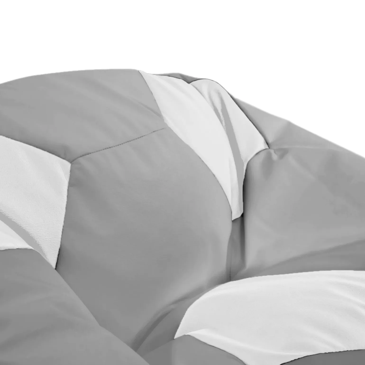 Pouf poltrona sacco palla da calcio ecopelle grigio bianco Lionel