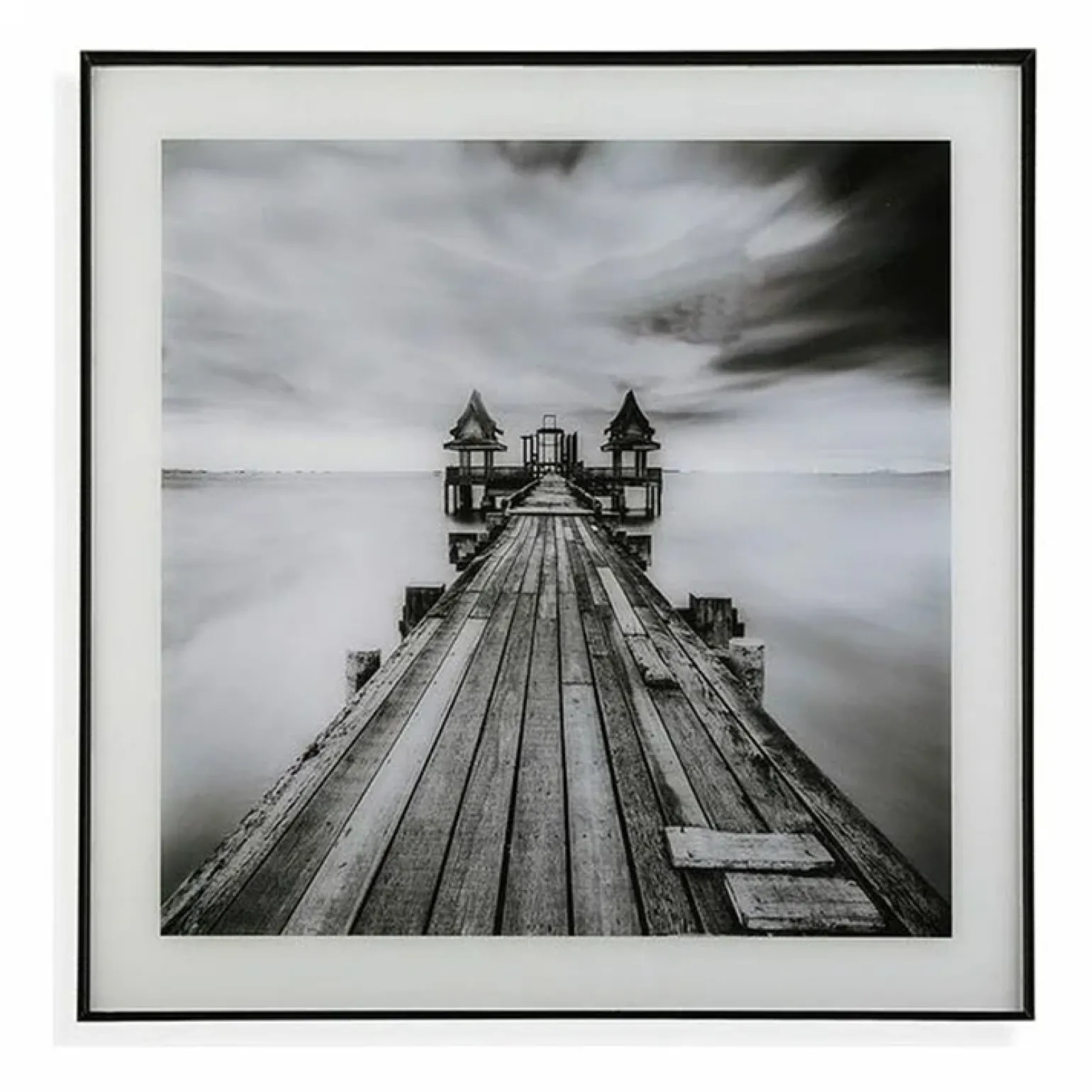 Quadro da parete con stampa Ponticello 50x50cm bianco nero Roia