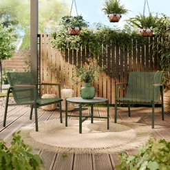 Salotto da giardino 2 posti con tavolino moderno verde Adamo