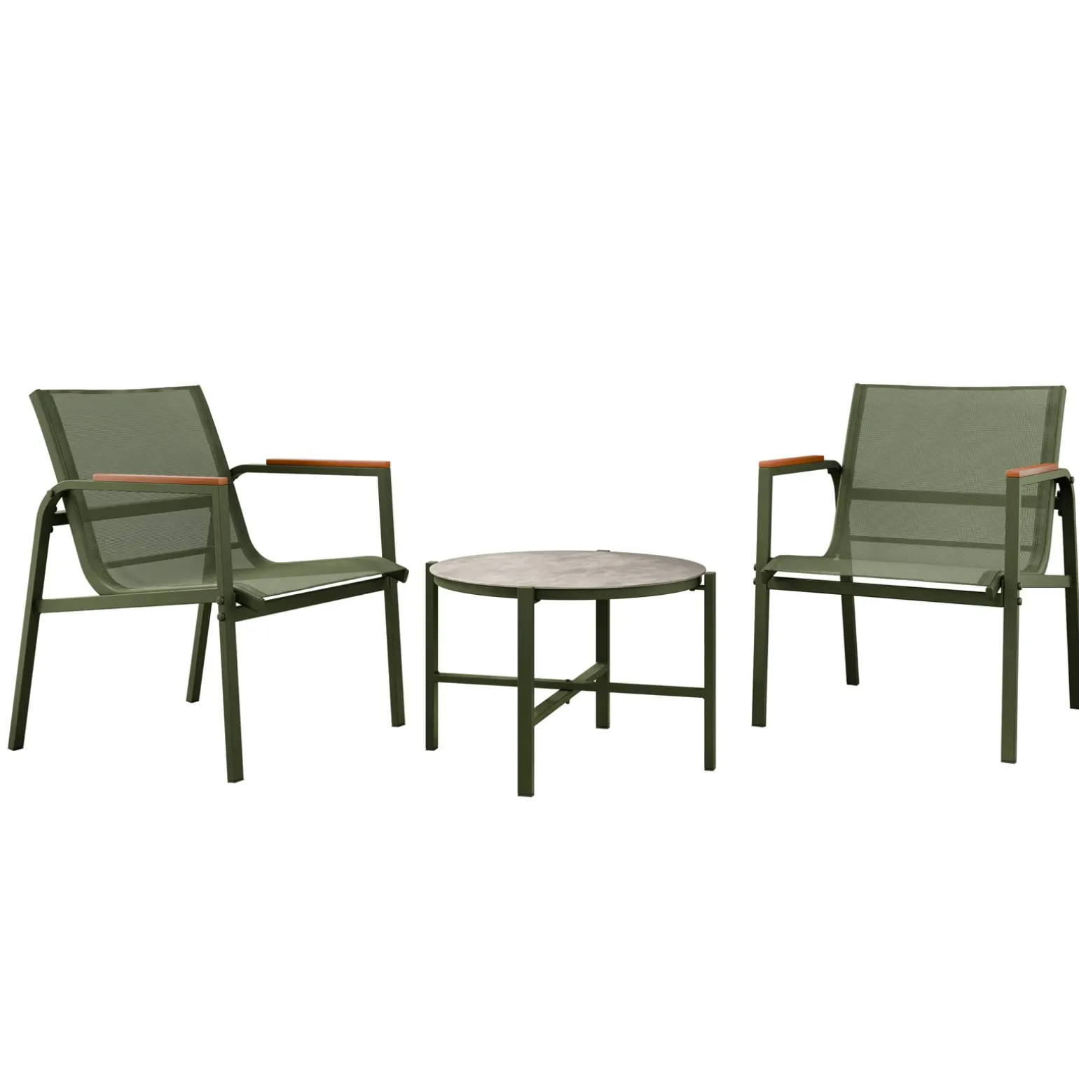 Salotto da giardino 2 posti con tavolino moderno verde Adamo