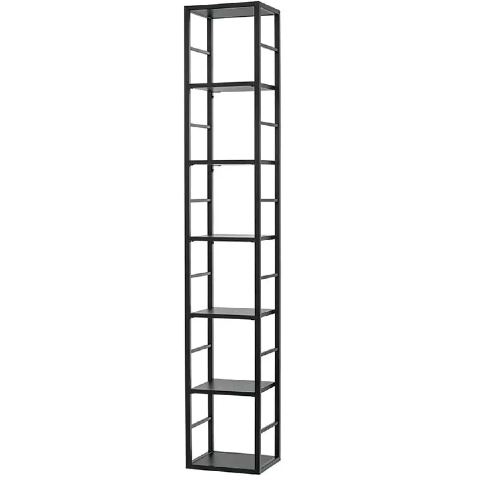 Scaffale sospeso da parete 30x176h cm 6 ripiani nero opaco in metallo Misaki Gihome®