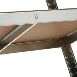 Scaffale 90x180cm in metallo 5 ripiani multiuso grigio legno Simba