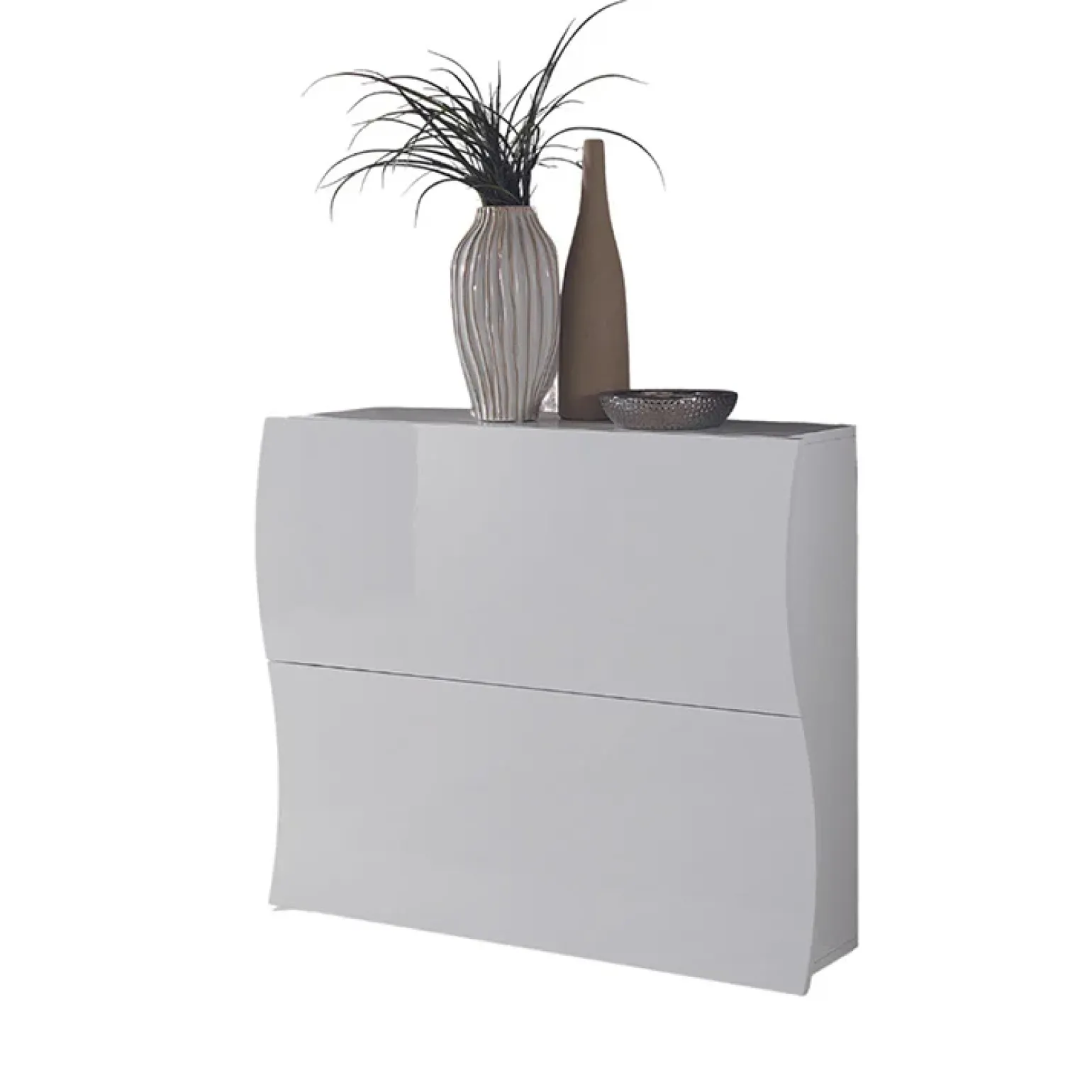Scarpiera ingresso 101x82h cm 2 ante moderna bianco lucido Sea Gihome®