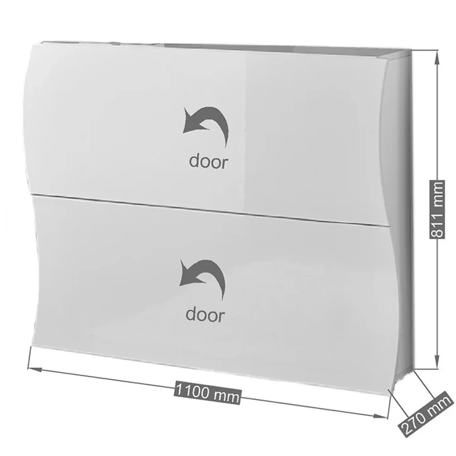 Scarpiera ingresso 101x82h cm 2 ante moderna bianco lucido Sea Gihome®