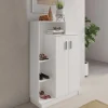 Scarpiera ingresso 90x140h cm design bianco frassinato Jerome