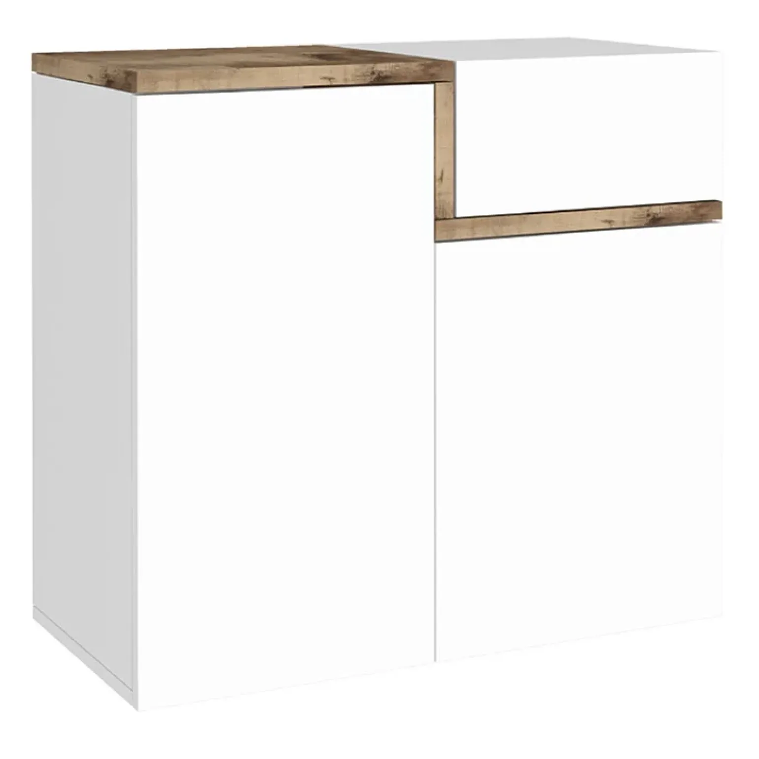 Scarpiera ingresso 80x80h cm 2 ante bianco lucido acero Lucidardo