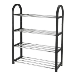 Scarpiera ingresso 50x65h cm 4 ripiani nero Lavinia