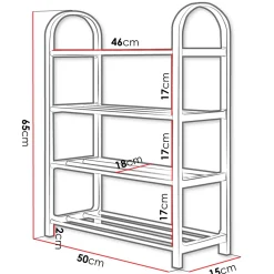 Scarpiera ingresso 50x65h cm 4 ripiani nero Lavinia