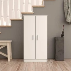 Scarpiera ingresso 55x108h cm 2 ante moderna bianco Easy
