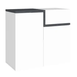 Scarpiera ingresso 80x80h cm 2 ante bianco lucido ossido Lucidardo