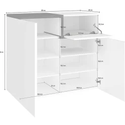 Scarpiera ingresso 80x80h cm 2 ante bianco lucido ossido Lucidardo