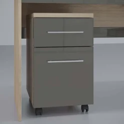 Scrivania angolare con cassettiere 140x60cm rovere antracite Time 12