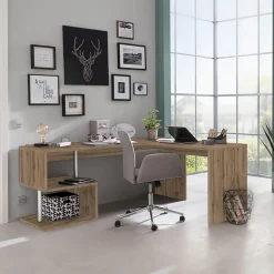 Scrivania angolare ufficio 180x78cm rovere ErgoDesk