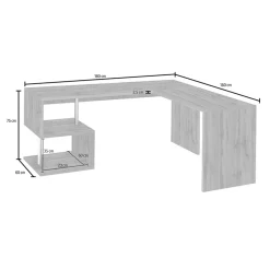 Scrivania angolare ufficio 180x78cm rovere ErgoDesk