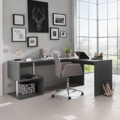 Scrivania angolare ufficio 180x78cm antracite ErgoDesk