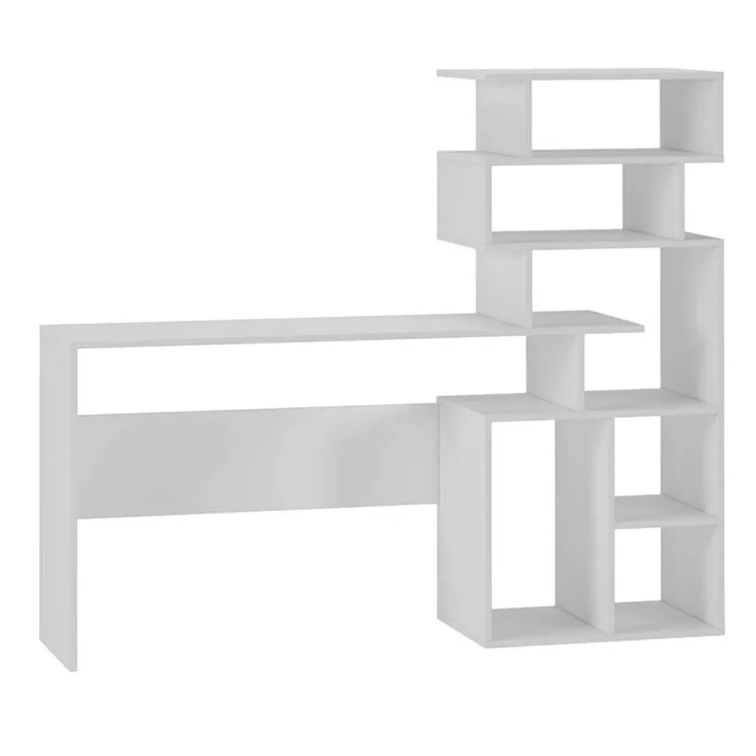 Scrivania 158/40cm ufficio con libreria bianco frassino Claire