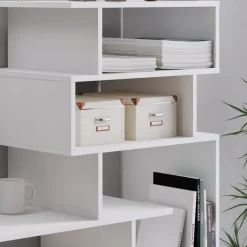 Scrivania 158/40cm ufficio con libreria bianco frassino Claire