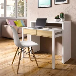 Scrivania 36/66cm ufficio moderna bianco opaco rovere Adam Gihome®