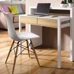 Scrivania 36/66cm ufficio moderna bianco opaco rovere Adam Gihome®