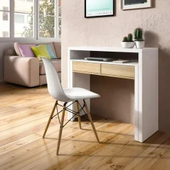 Scrivania 36/66cm ufficio moderna bianco opaco rovere Adam Gihome®