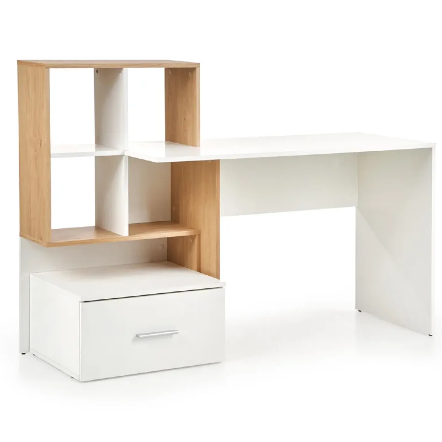 Scrivania 149/50cm ufficio moderna bianco rovere Jade Gihome®