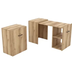 Scrivania 42-132cm ufficio moderna salvaspazio richiudibile rovere chiaro Rocky