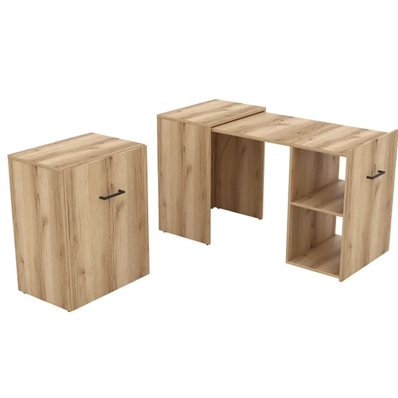Scrivania 42-132cm ufficio moderna salvaspazio richiudibile rovere chiaro Rocky