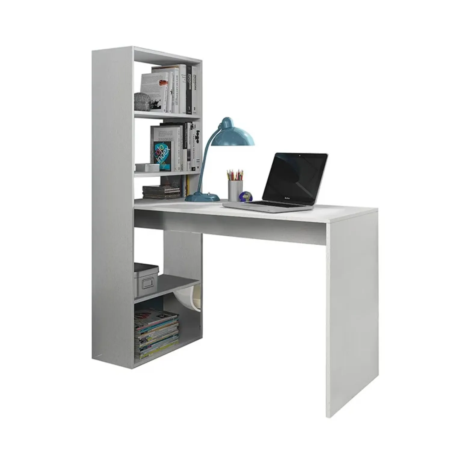 Scrivania 120/53cm ufficio salvaspazio moderna bianco opaco Jolie