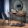 Scrivania consolle design industrial 123x75cm noce nero Lupino