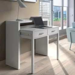 Scrivania consolle ingresso moderna 99x87cm bianco opaco Anastasia