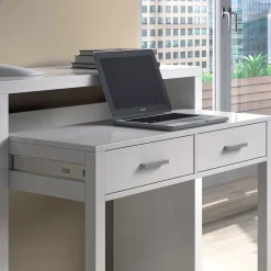 Scrivania consolle ingresso moderna 99x87cm bianco opaco Anastasia