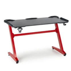 Scrivania gaming moderna 122x74cm nero rosso Geranio