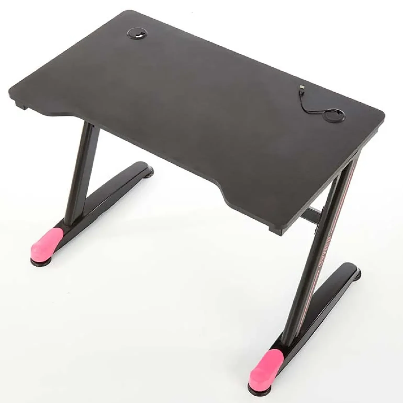 Scrivania gaming salvaspazio 100x60cm nero fucsia Agamennone