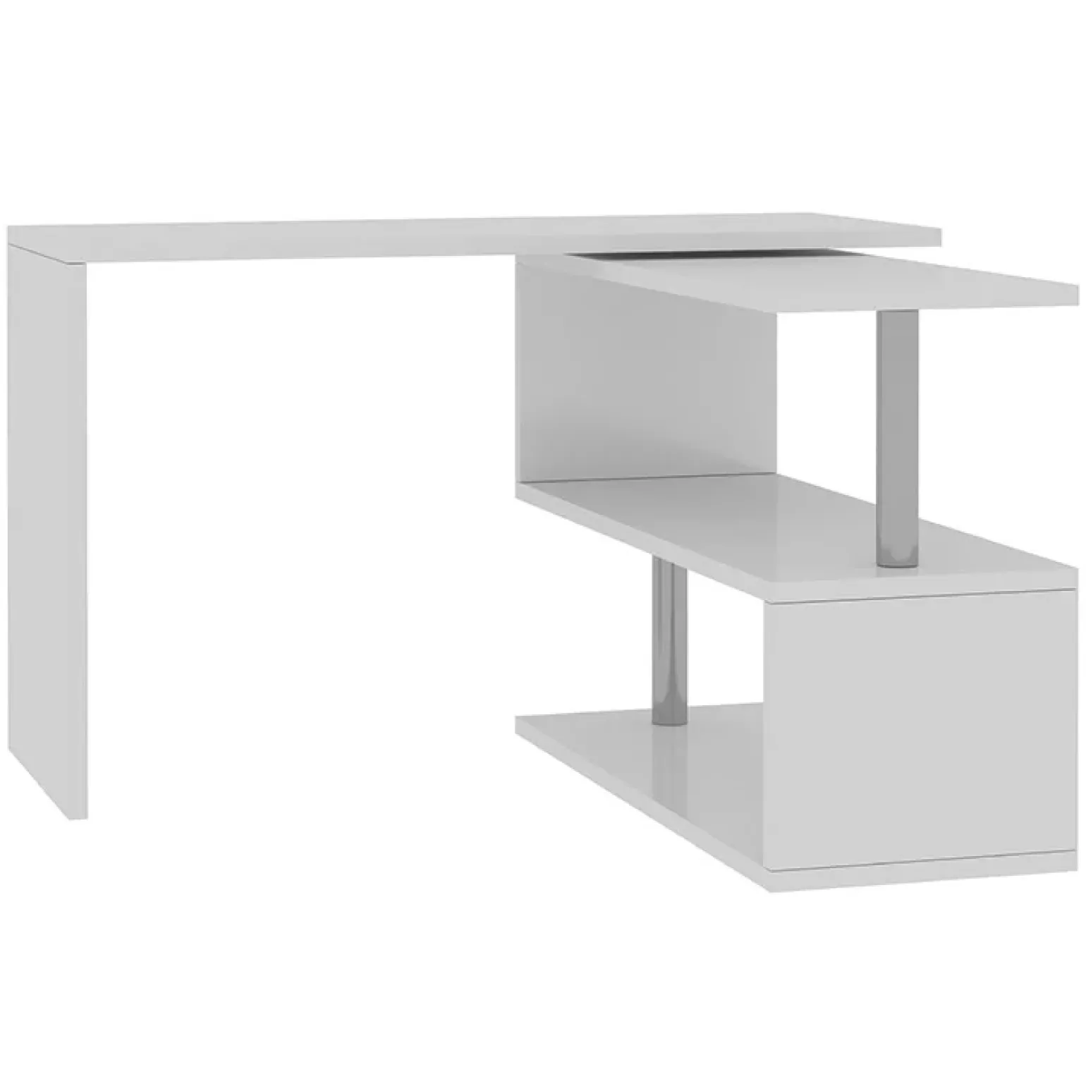 Scrivania girevole 65-120cm bianco lucido Havana