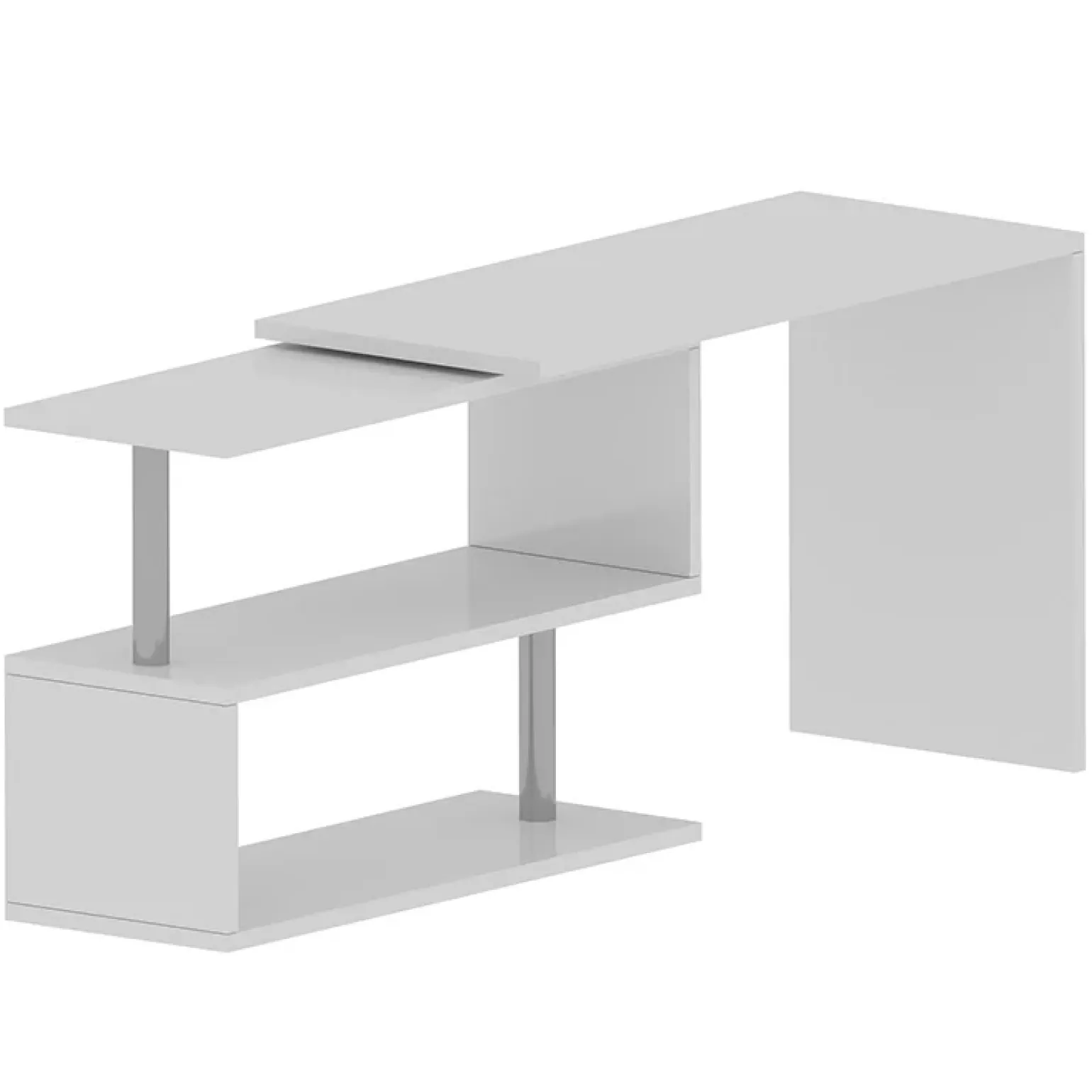 Scrivania girevole 65-120cm bianco lucido Havana
