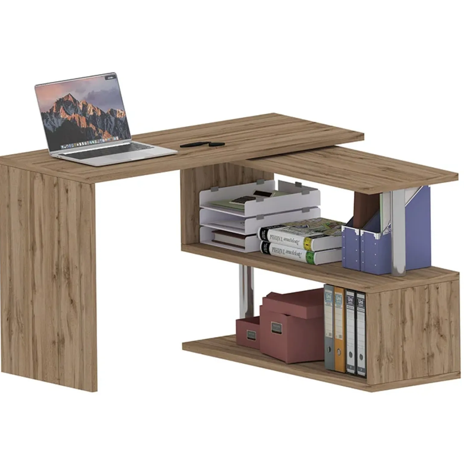 Scrivania girevole 65-120cm rovere chiaro Havana