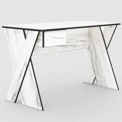 Scrivania moderna 120x75cm 1 cassetto bianco rustico Zadar