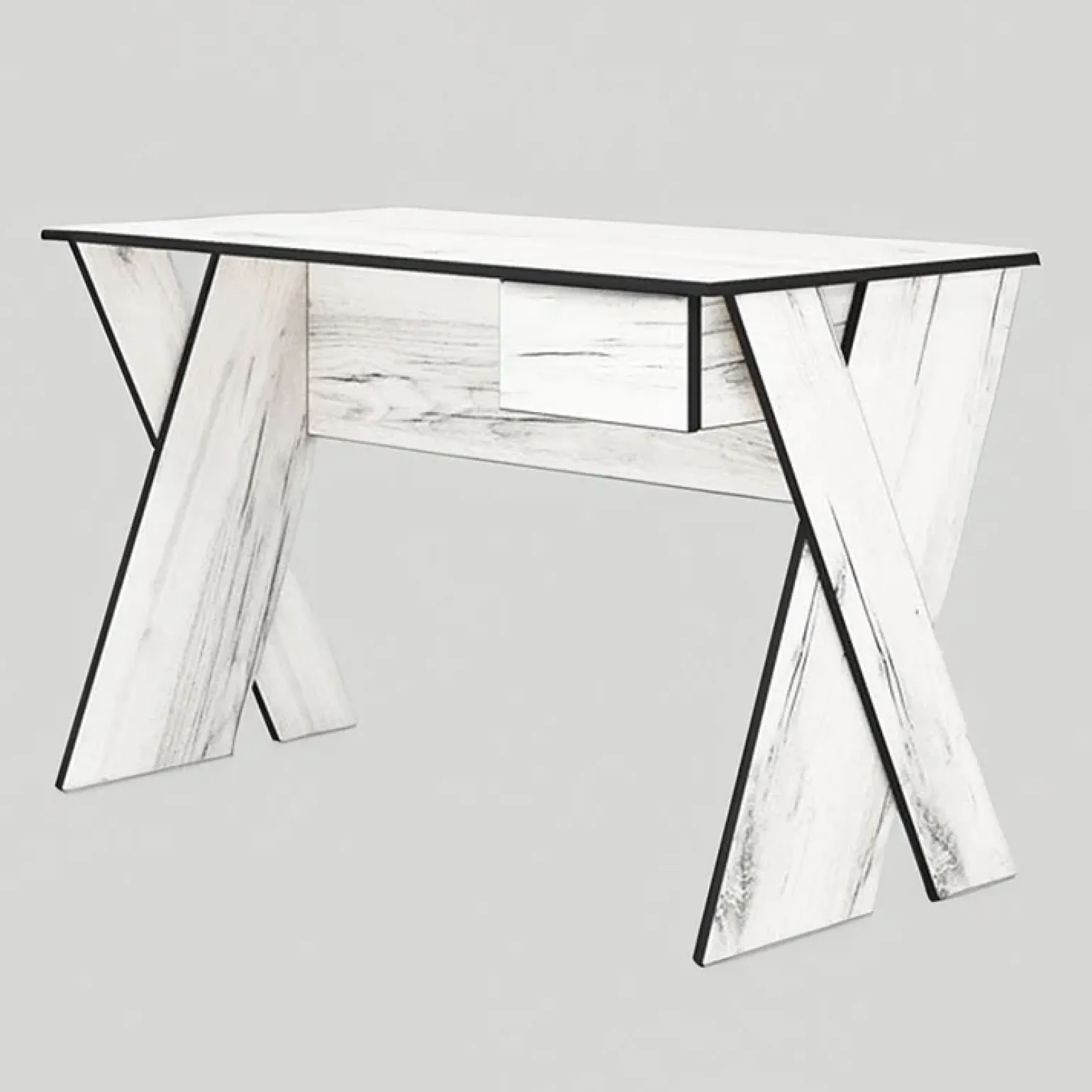 Scrivania moderna 120x75cm 1 cassetto bianco rustico Zadar