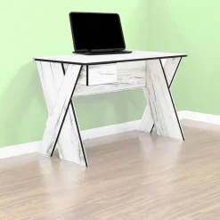 Scrivania moderna 120x75cm 1 cassetto bianco rustico Zadar