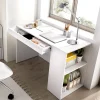 Scrivania salvaspazio moderna 115x50cm bianco opaco Carter