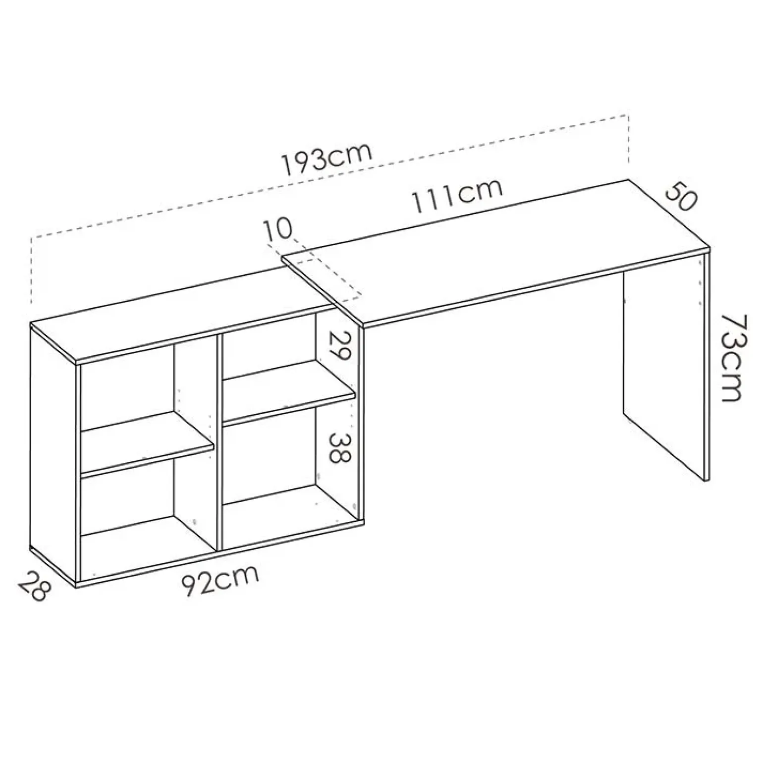 Scrivania ufficio angolare salvaspazio 121x96cm rovere Sunny