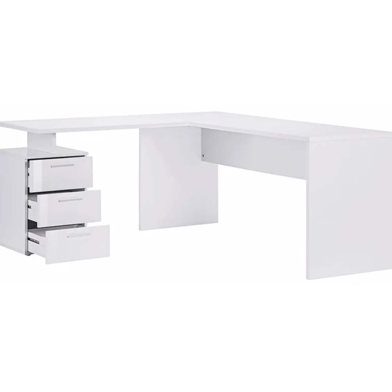 Scrivania ufficio angolare 180x160cm bianco lucido OfficeScape