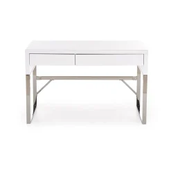 Scrivania ufficio con cassetti 120x76cm bianco laccato lucido Borbone