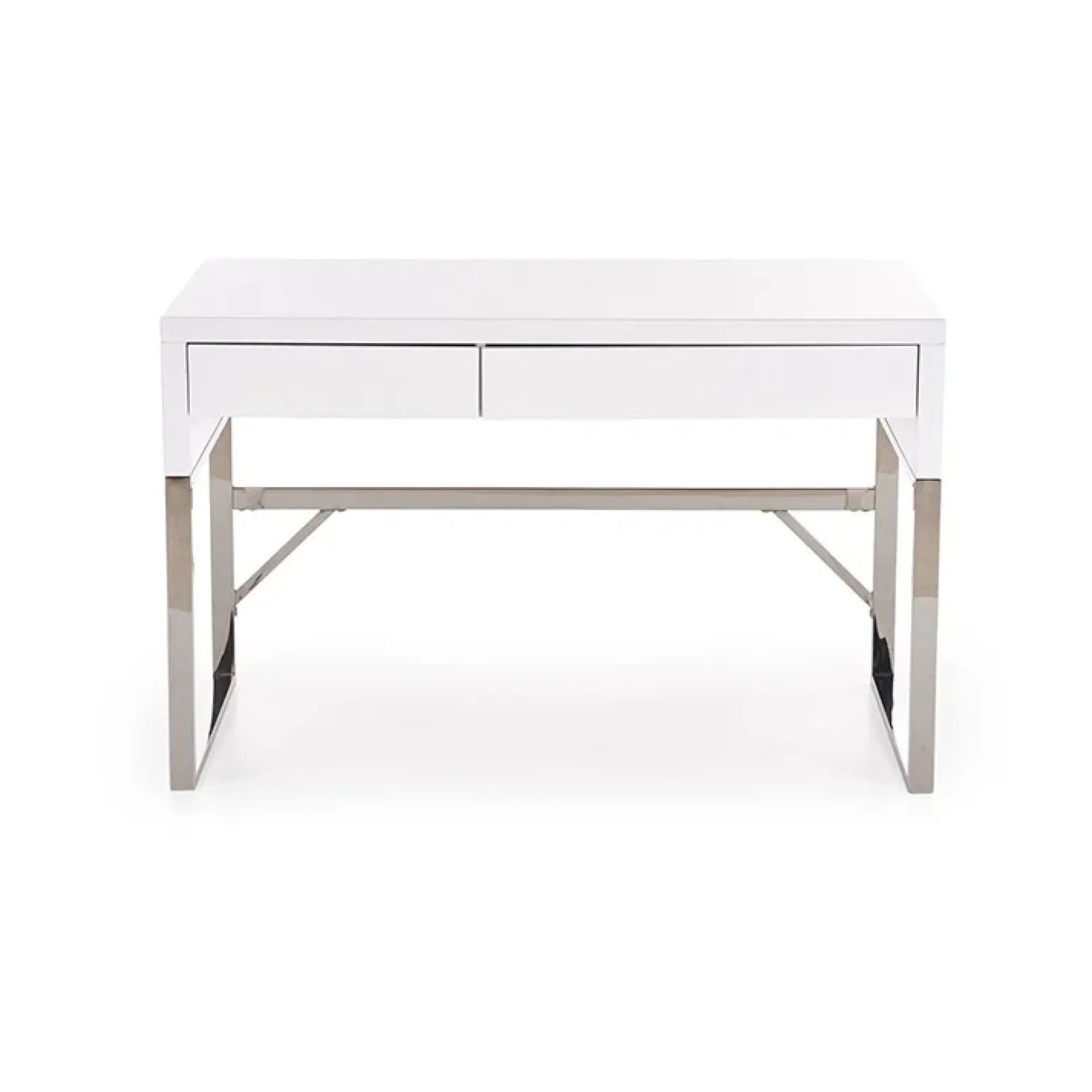 Scrivania ufficio con cassetti 120x76cm bianco laccato lucido Borbone