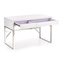 Scrivania ufficio con cassetti 120x76cm bianco laccato lucido Borbone
