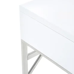 Scrivania ufficio con cassetti 120x76cm bianco laccato lucido Borbone